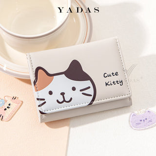 YADAS Cute Multipurpose PU Trifold Coin Wallet for Ladies