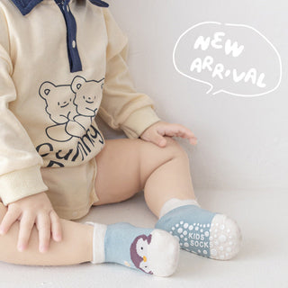 Anti-Slippery Cute Cartoon Printed Heel Style Soft Kids Socks