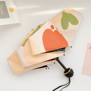 Flower Printed Automatic Dual Purpose Small Folding Umbrella
