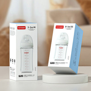 Noair Anti Choking Glass Feeding Bottle for Baby