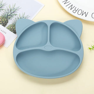 Infant integrated compartment Anti Slip Silicon Dine Plate for Children