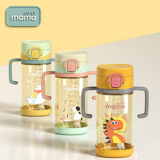 Cartoon Printed Anti Fall Drinking Bottle Mum Pot for Children