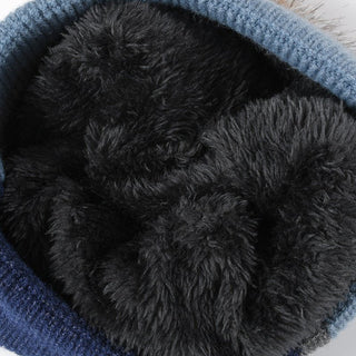 Color-blocked knitted outdoor warm thickened and versatile beanie