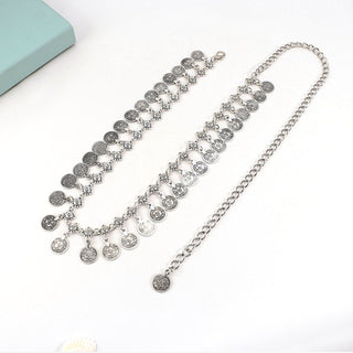 Vintage Disc Tassel Coin Waist Chain Women's Belt