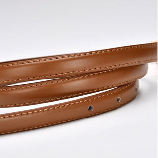 Women's Elegant Style Genuine Leather Belt with Polished Buckle