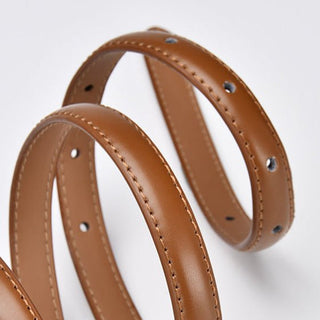 Women's Elegant Style Genuine Leather Belt with Polished Buckle