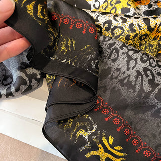 Women's Multicolor Leopard Printed Comfortable Satin Silk Scarf