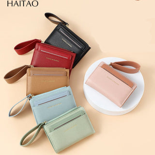 Women's High Quality Solid Color Zipper Coin Purse Card Holder Wallet