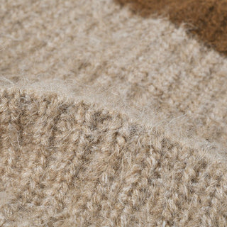 Double cuffed thickened wool color-blocked knitted hats