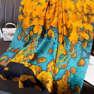 Colorful & Elegant Design Printed Women's Satin Silk Scarf