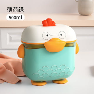 Cute Duck Shape Portable Air Tide Milk Powder Storage Box With Spoon