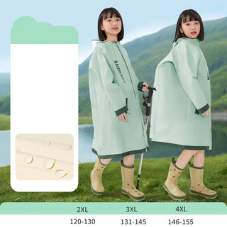 Children's Thickened Waterproof Rain Poncho Maxi Length Backpack Cover