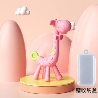 Food Grade Silicone Giraffe Soothing Teether for Children