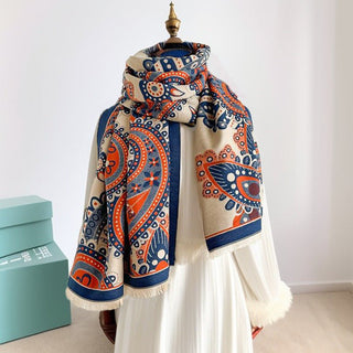 Traditional Luxury Design Elegant Women's Winter Shawl