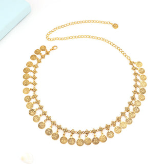 Vintage Disc Tassel Coin Waist Chain Women's Belt