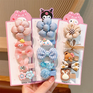 Children's Cute Floral and Bow Colorful Hairpin Hairclip
