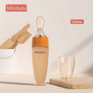 Minitutu Silicone Rice Paste Squeeze Food Spoon for Children