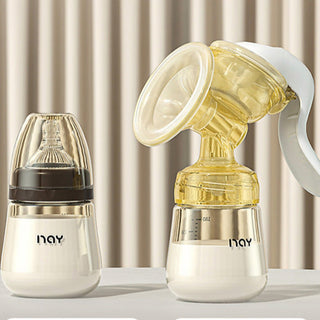 Noair Brand Premium 2 in 1 Manual Breast Pump with Fedding Bottle