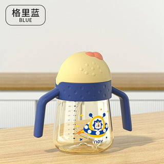 Noair Planet Learning Sliding Cover Straw Anti Water Drop Drinking Bottle for Kids