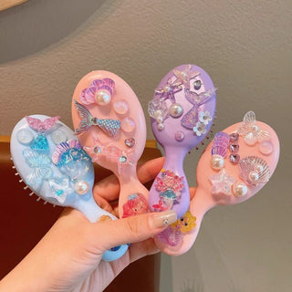 Cute Mermaid Themed Decorative Hair Brushes for Kids