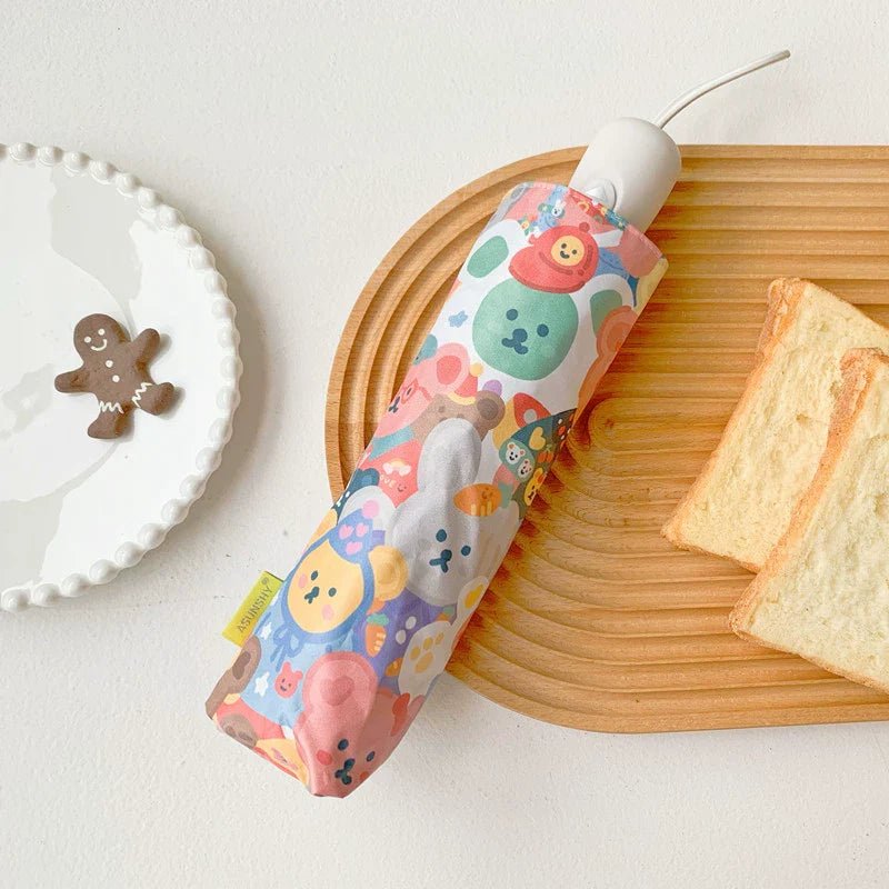 Illustrator hand-made automatic folding mini umbrella