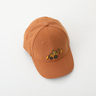 Excavator Flagged Children's Embroidered Baseball Cap for All Seasons