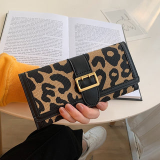 Leopard Print Tri Fold Handy Wallet for Women