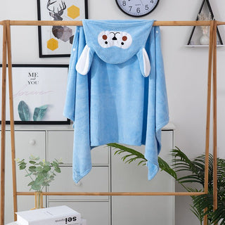 Soft and Wearable Hooded Cape Thickened Bath Towel for Children