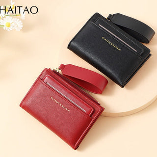 Women's High Quality Solid Color Zipper Coin Purse Card Holder Wallet