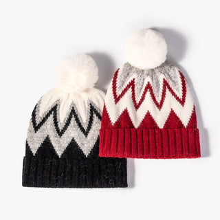 Western Style Knitted Rabbit fur Thick Warm Wool Beanie Hat