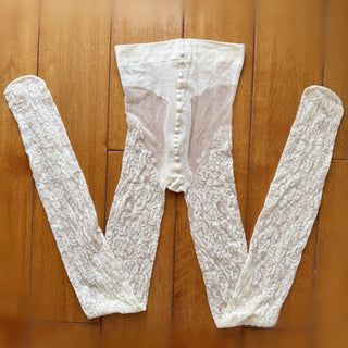 Thin Flesh Hollow Lace Rose Jacquard Pantyhose Women's Durable Invisible Base Stockings