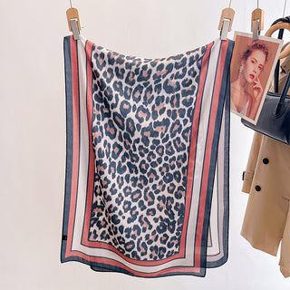 Double-sided Two-color Classic Leopard Print Women's Viscose Scarf
