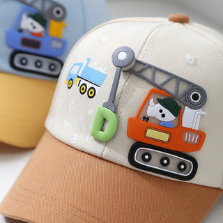 3D Crane Flagged Comfy Baseball Cap for Kids