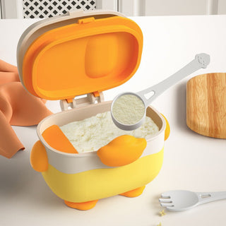 Cute Duck Shape Portable Air Tide Milk Powder Storage Box With Spoon