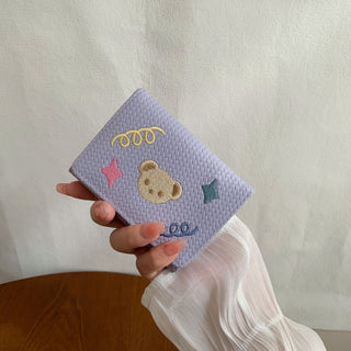 Cute Bear Flagged Student's and Women's Trifold Wallet