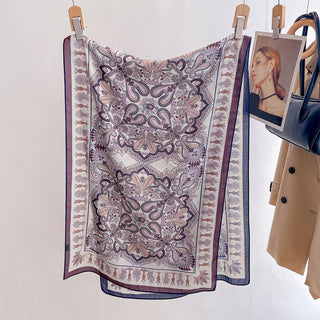 Luxurious Both-sided Two-color Paisley Pattern Printed Viscose Scarf