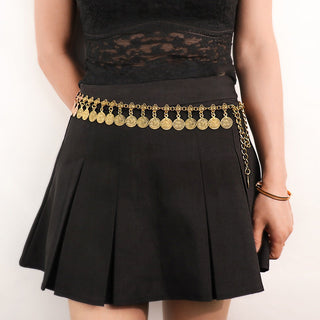 Vintage Disc Tassel Coin Waist Chain Women's Belt