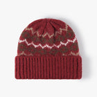 Winter striped jacquard warm thickened knitted outdoor hat
