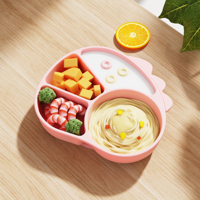 Dino Shaped Children's Silicone Compartment Feeding Plate