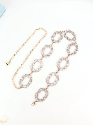 Crystal Partywear Rhinestone Waist Chain for Female