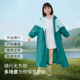 Boys Raincoat With Backpack Slot Waterproof Zipper