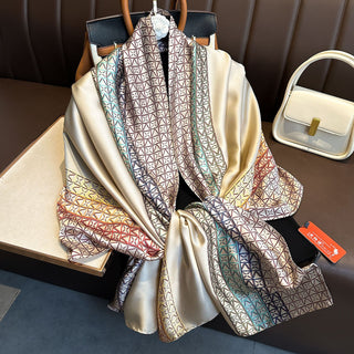 New Geometric Pattern Satin Silk Collar Scarf
