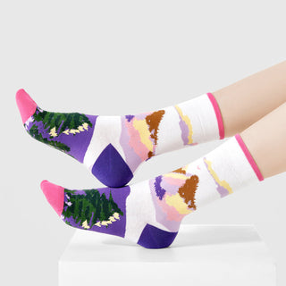 Men's and women's long oil painting socks