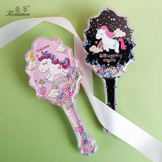 Adorable Unicorn Glitter Hair Massage Brush for Girls