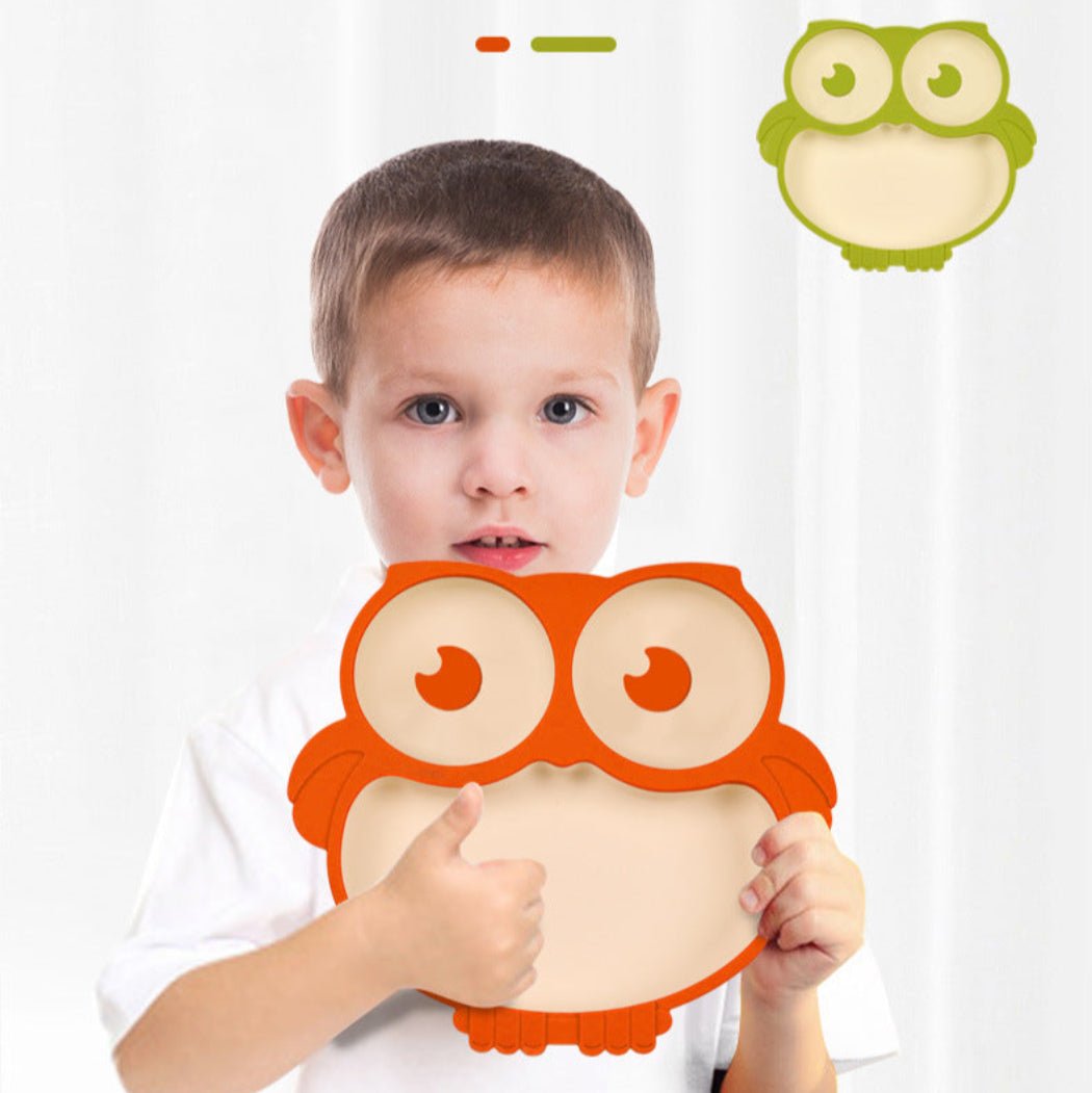 Owl Shaped Silicone Children's Dinner Feeding Plate
