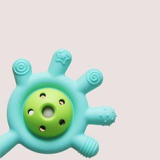 2 in 1 High Quality Silicone Palm Rattle Teether Toy for Babies