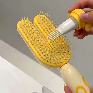 Magnetic Cartoon Air Cushion Scalp Massage Hair Brush - Sky Blue