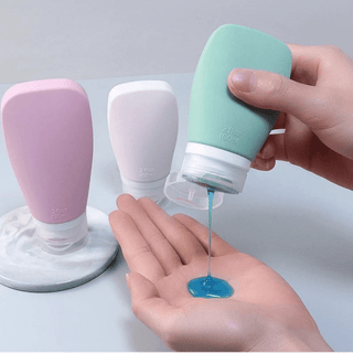 4 Pieces Set Portable Travel Silicone Bottle Cosmetics Organizer