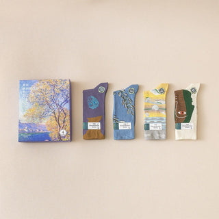 Oil Painting Cotton Socks , 4pcs Gift Box