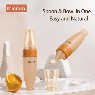 Minitutu Silicone Rice Paste Squeeze Food Spoon for Children